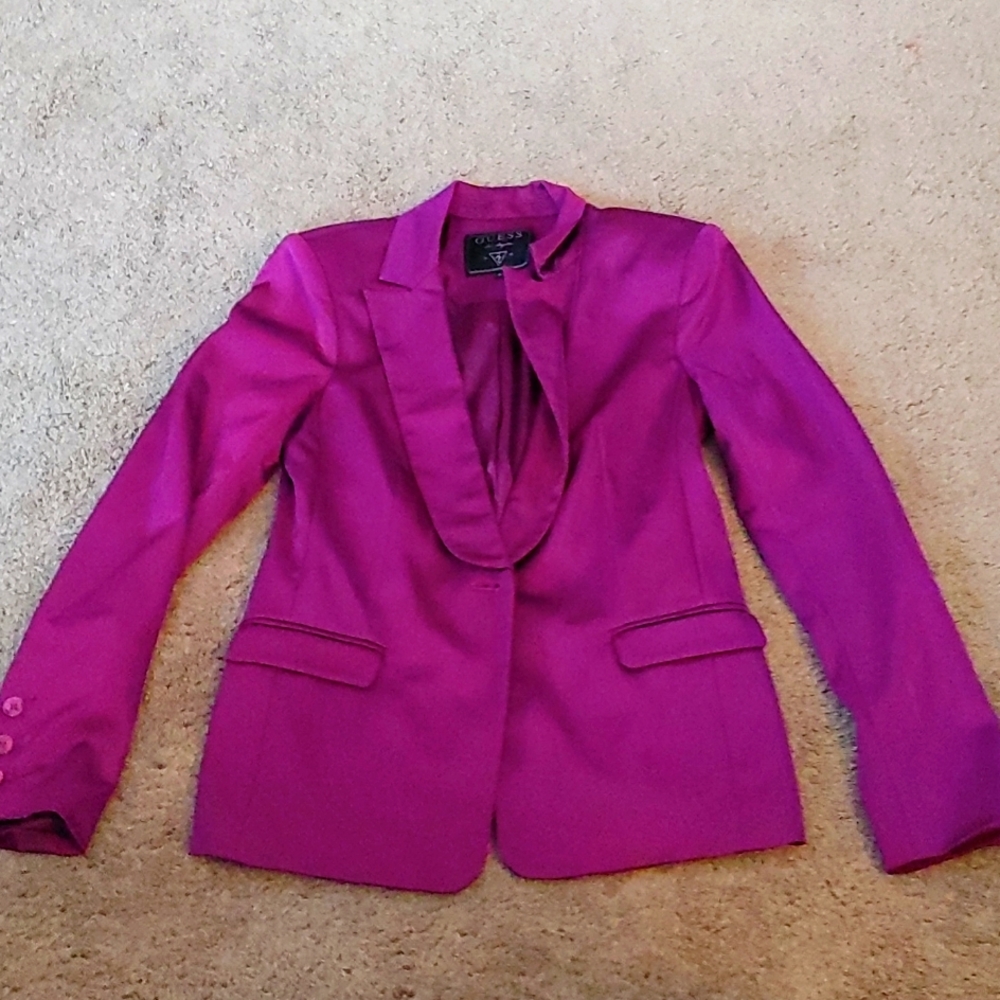 Women's Guess Size 4 Silky Dress Blazer Jacket with Lapels